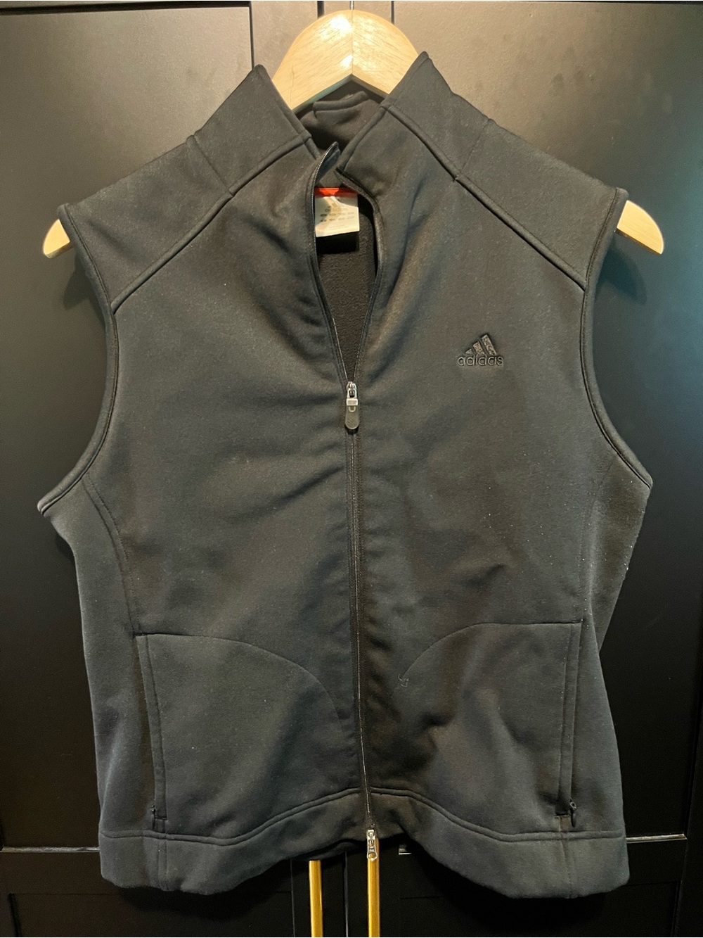 Adidas Women’s Large Black Full Zip Fleece Athletic Vest